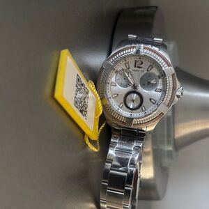 Invicta Silver and White Chronograph Watch